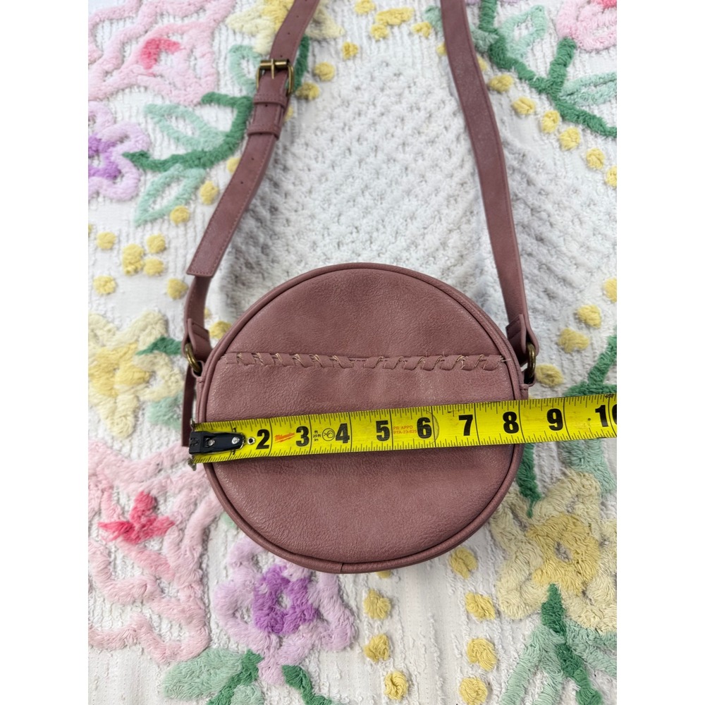Sonoma Goods For Life Mauve Pink Round Crossbody Bag Whipstitch Detail 222144 - Picture 8 of 9